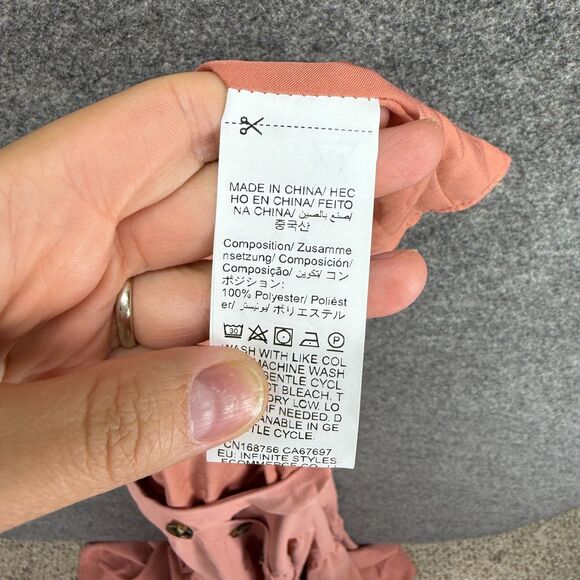 SheIn Skirt Women S Small Pink Maxi Long Button Up High Rise Elastic Waist - Picture 6 of 7